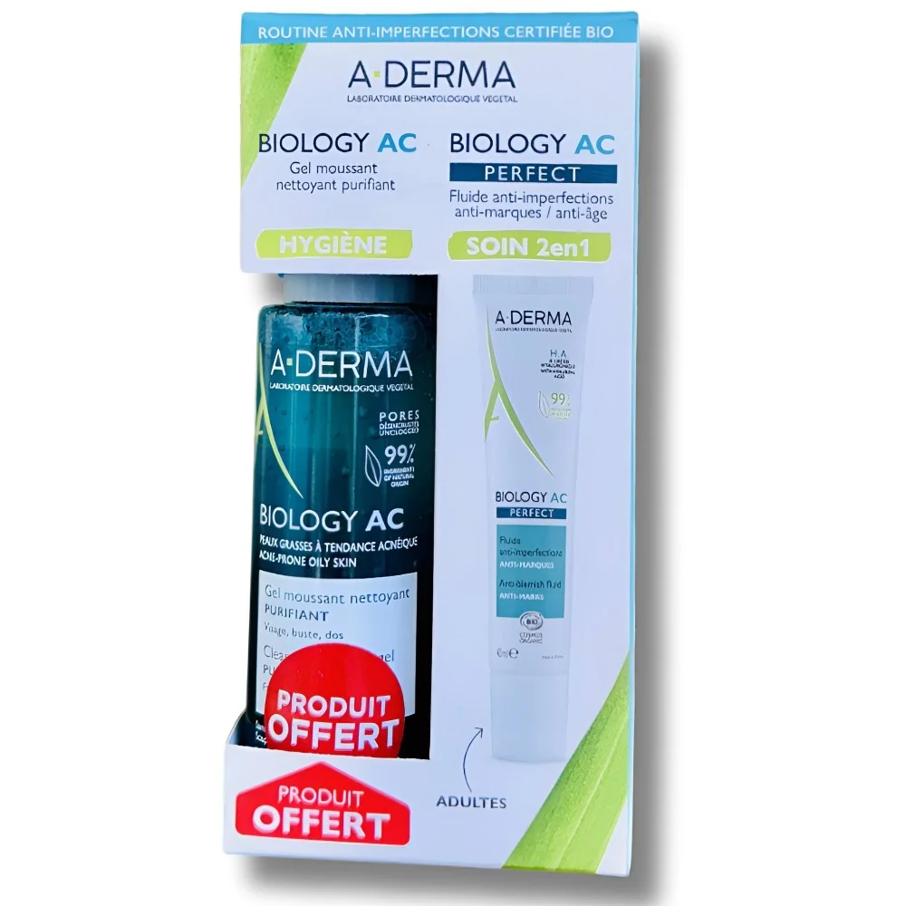A-DERMA - COFFRET BIOLOGY AC PERFECT 40ML + BIOLOGY AC GEL 100ML OF...