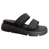 SCHOLL - CLAQUETTES ORTHOPEDIQUES NOIRES AVEC CRISTAUX FEMME pour s...