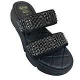 SCHOLL - CLAQUETTES ORTHOPEDIQUES NOIRES AVEC CRISTAUX FEMME pour s...