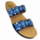 SCHOLL - CLAQUETTES ORTHOPEDIQUES BLEUS AVEC CRISTAUX POUR FEMME po...