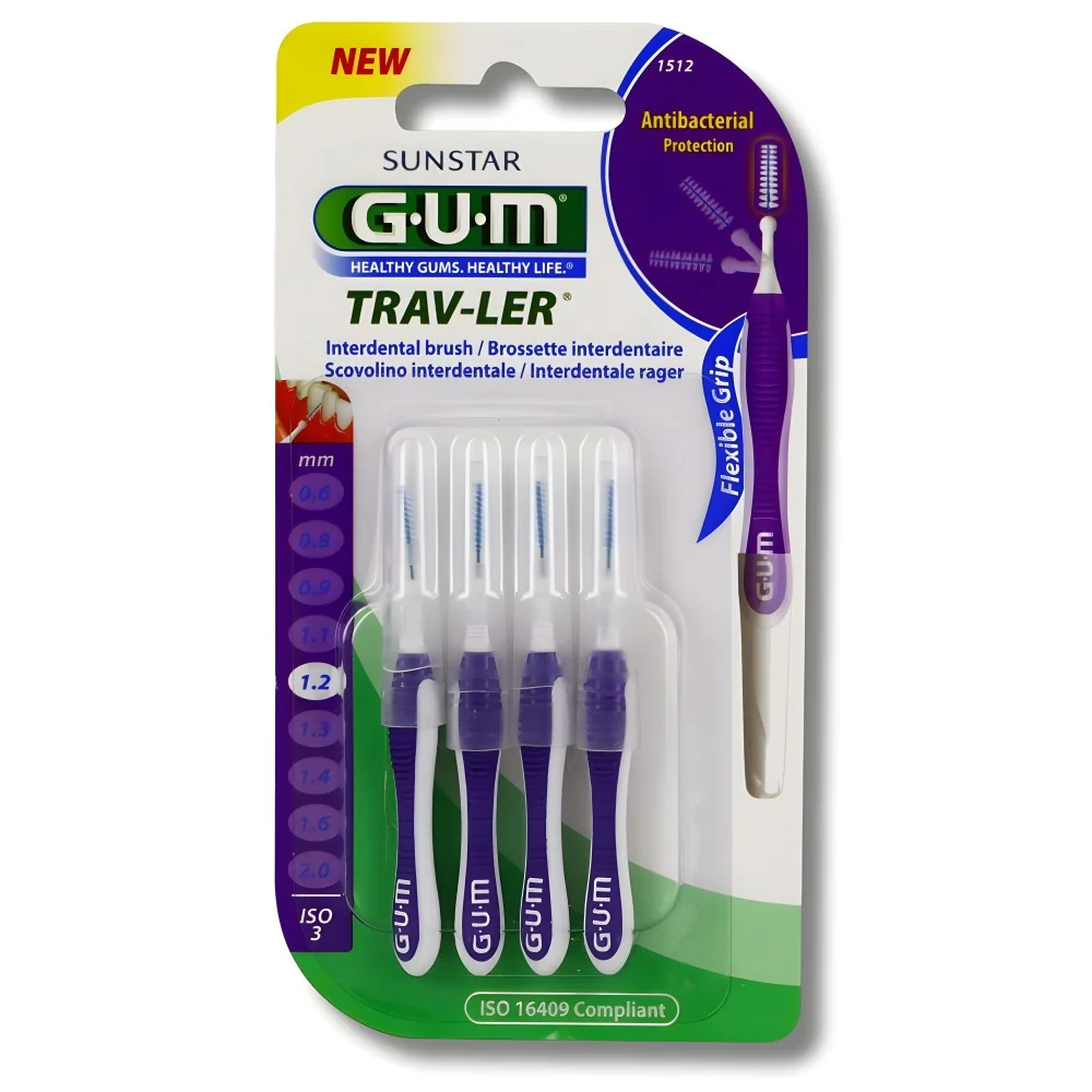 GUM - BROSSETTES TRAVELER EXTRAFINE CYLINDRIQUE BOITE DE 4 (1512) p...