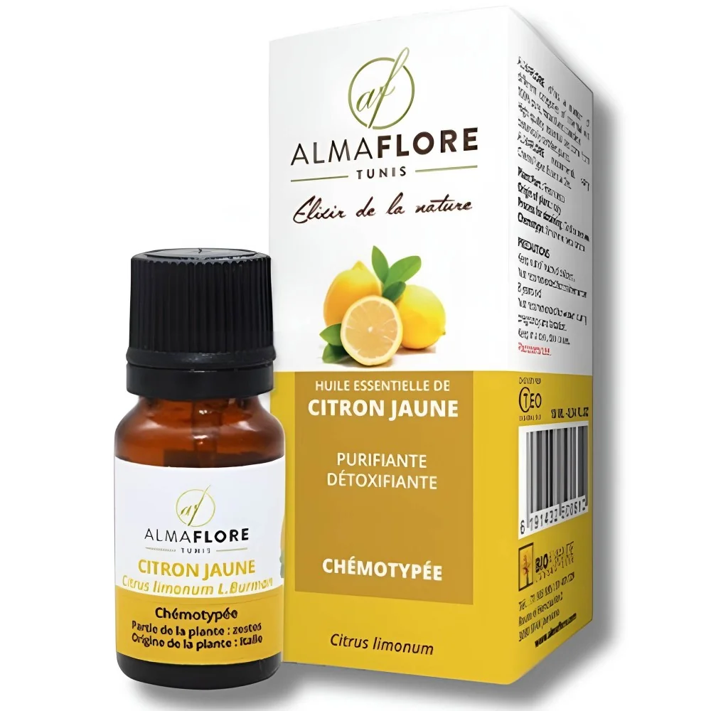 ALMAFLORE - HUILE ESSENTIELLE DE CITRON JAUNE BIO 10ML pour Complém...