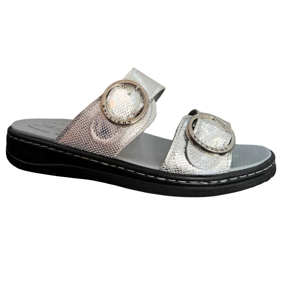 STI LIGHT - CLAQUETTES ORTHOPEDIQUES ARGENT FEMME pour sabots et cl...