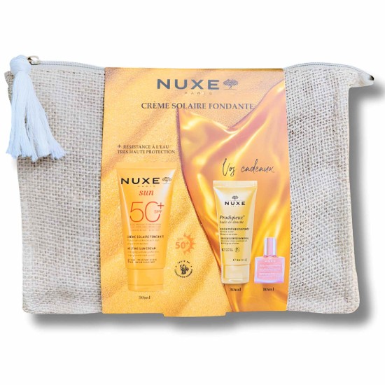 NUXE - TROUSSE CREME FONDANTE SPF50 + PRODIGIEUX HUILE DE DOUCHE 30...