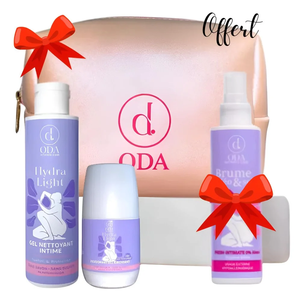 ODA - TROUSSE GEL NETTOYANT INTIME 150ML + ROLLON ECLAIRCISSANT 20ML + BRUME DEO ET SOIN INTIME 150ML OFFERT