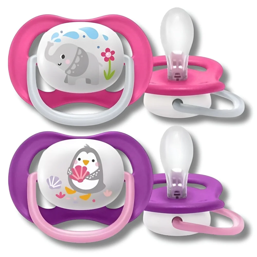 AVENT - LOT DE 2 SUCETTES 6-18MOIS GIRL ANIMALS