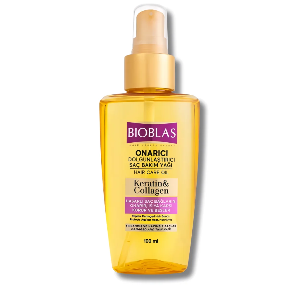 BIOBLAS - HUILE DE SOIN CAPILLAIRE KERATIN ET COLLAGEN REPARATRICE 100 ML