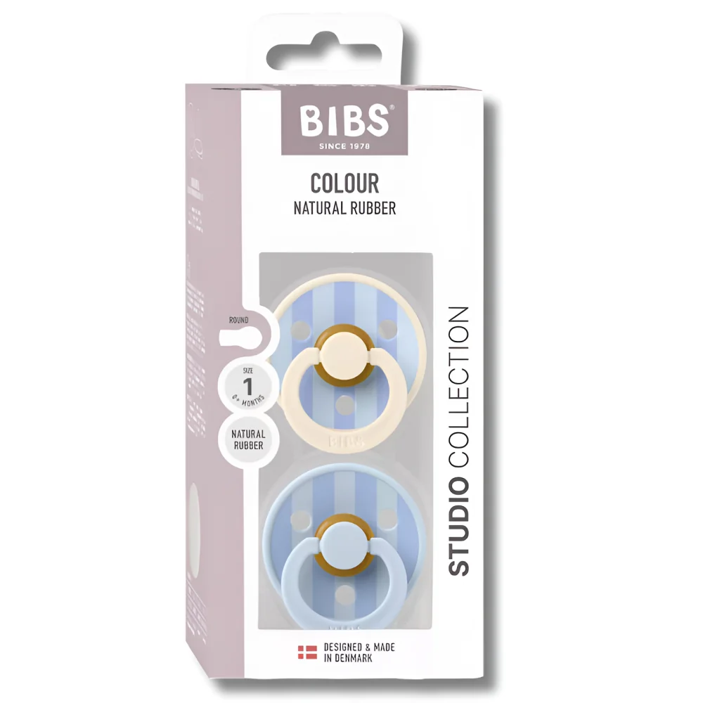 BIBS - LOT DE 2 PIÈCES SUCETTES BLUE / DUSTY BLUE 1ERE AGE