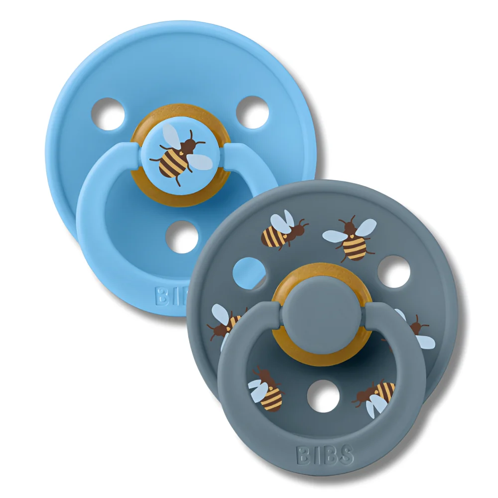 BIBS - LOT DE 2 PIÈCES SUCETTES NATURAL RUBBER BUMBLEBEE LATEX 1ERE AGE