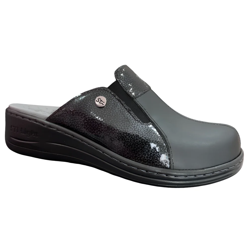 STI LIGHT - SABOTS ORTHOPEDIQUES FEMME NOIRS VERNIS ET MAT