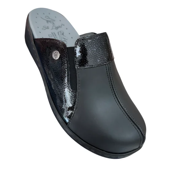 STI LIGHT - SABOTS ORTHOPEDIQUES FEMME NOIRS VERNIS ET MAT