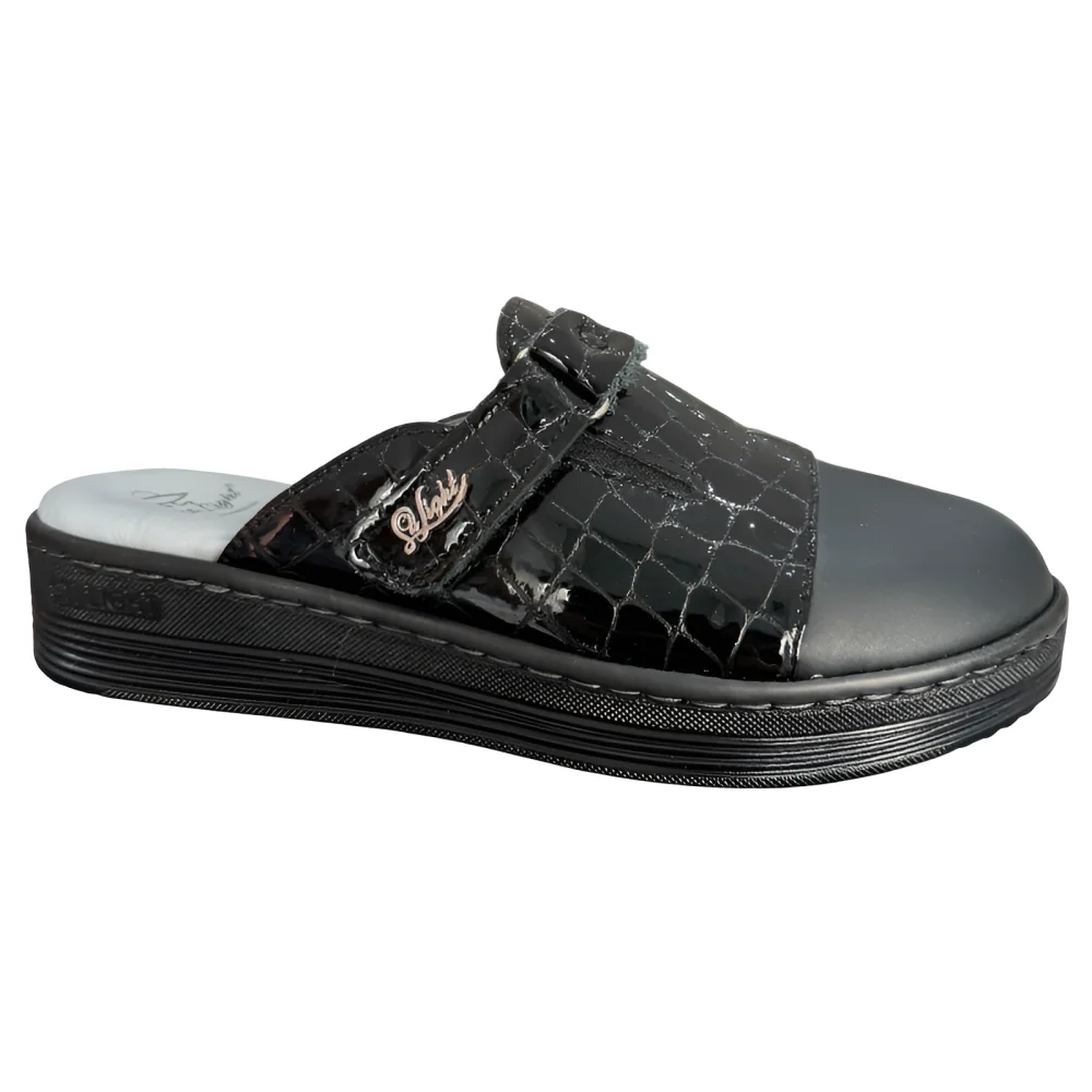 STI LIGHT - SABOTS ORTHOPEDIQUES NOIRS AVEC DETAILS CROCCO FEMME