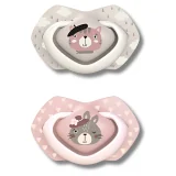 CANPOL BABIES - LOT DE 2 SUCETTES UNIVERSELLE 0-6MOIS BONJOUR PARIS ROSE 22/647