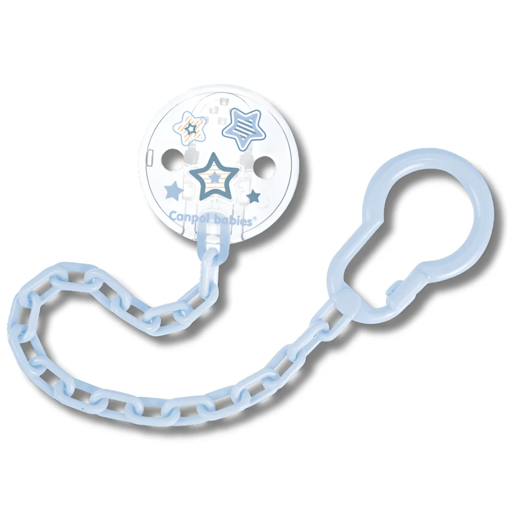 CANPOL BABIES - ATTACHE SUCETTE AVEC CLIPS DE SECURITE BLEU 10/877