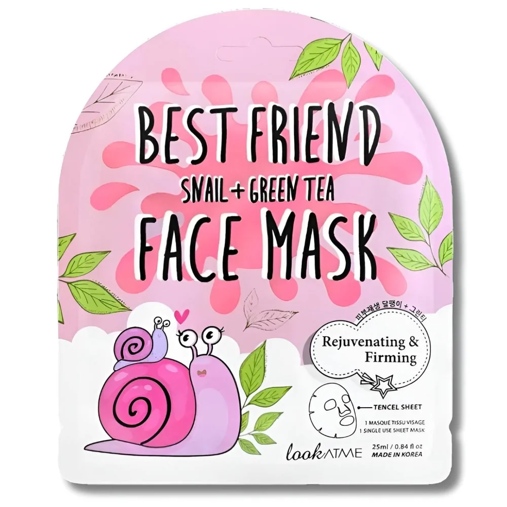 LOOK AT ME - BEST FRIEND SNAIL + GREEN TEA FACE MASK