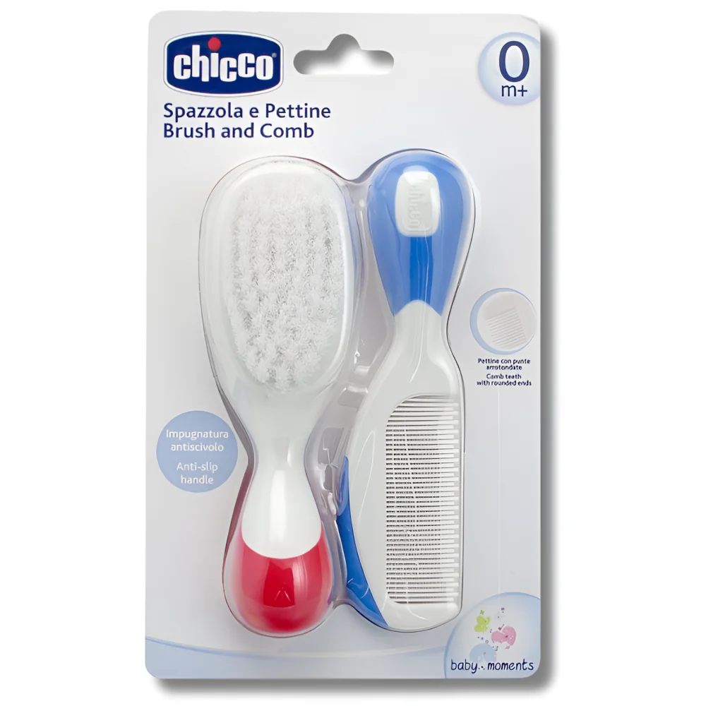 CHICCO - BROSSE ET PEIGNE ROUGE ET BLEU +0MOIS