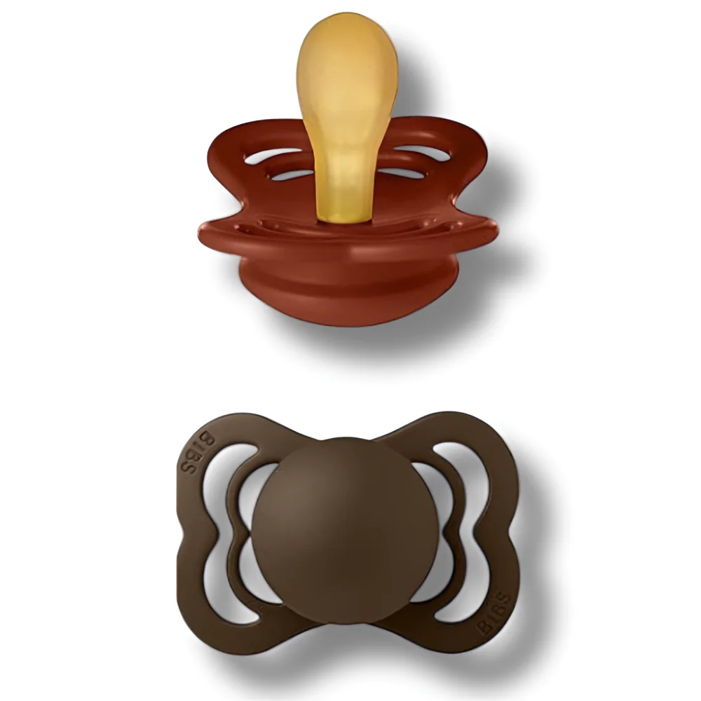 BIBS - LOT DE 2 SUCETTES SUPREME COLLECTION RUST MOCHA TAILLE 2