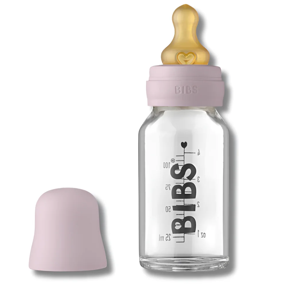 BIBS - BIBERON EN VERRE SLOW FLOW LILAS 110 ML