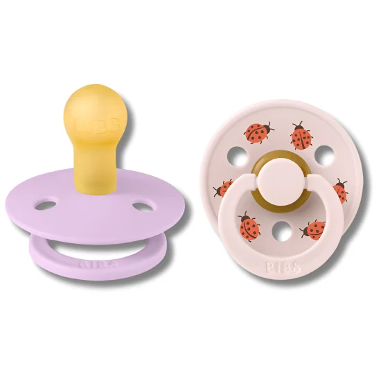 BIBS - NATURAL RUBBER LOT DE 2 SUCETTES LADYBUG VIOLET SKY/PETAL TAILLE 1