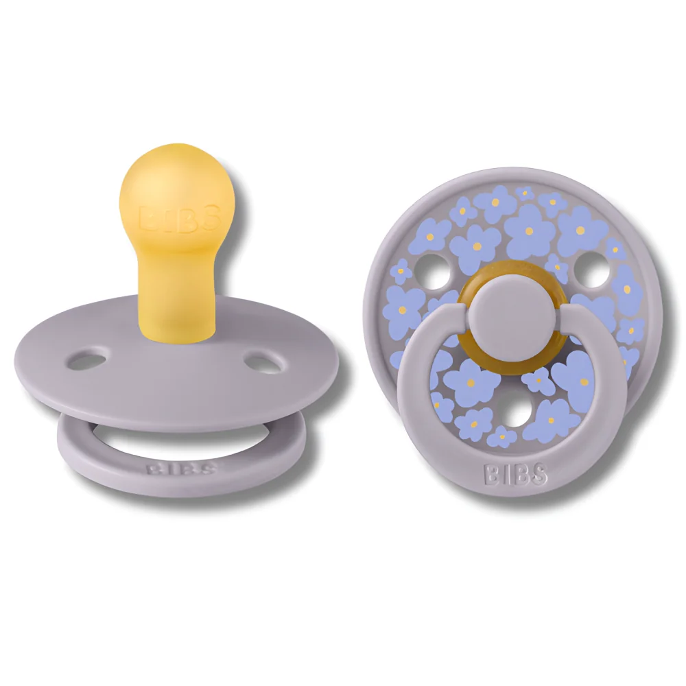 BIBS - NATURAL RUBBER LOT DE 2 SUCETTES JASMINE GREY MIX SIZE 1