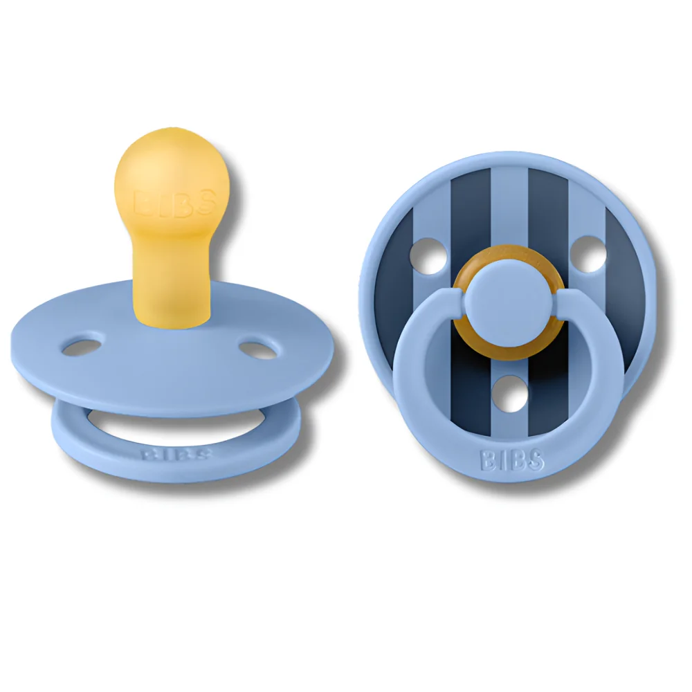 BIBS - NATURAL RUBBER LOT DE 2 SUCETTES BLUE MIX TAILLE 1