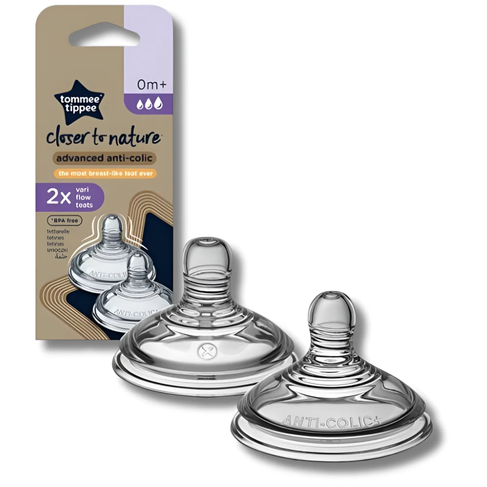 TOMMEE TIPPEE - LOT DE 2 TÉTINES ANTI-COLIQUE AVANCÉ DÉBIT VARIABLE +0MOIS
