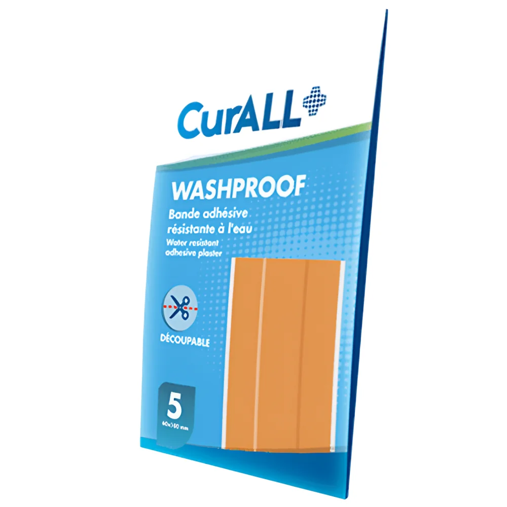 CURALL WASHPROOF BANDES - BANDE ADHÉSIVE RÉSISTANTE À L'EAU  5 PIECES 60X100MM