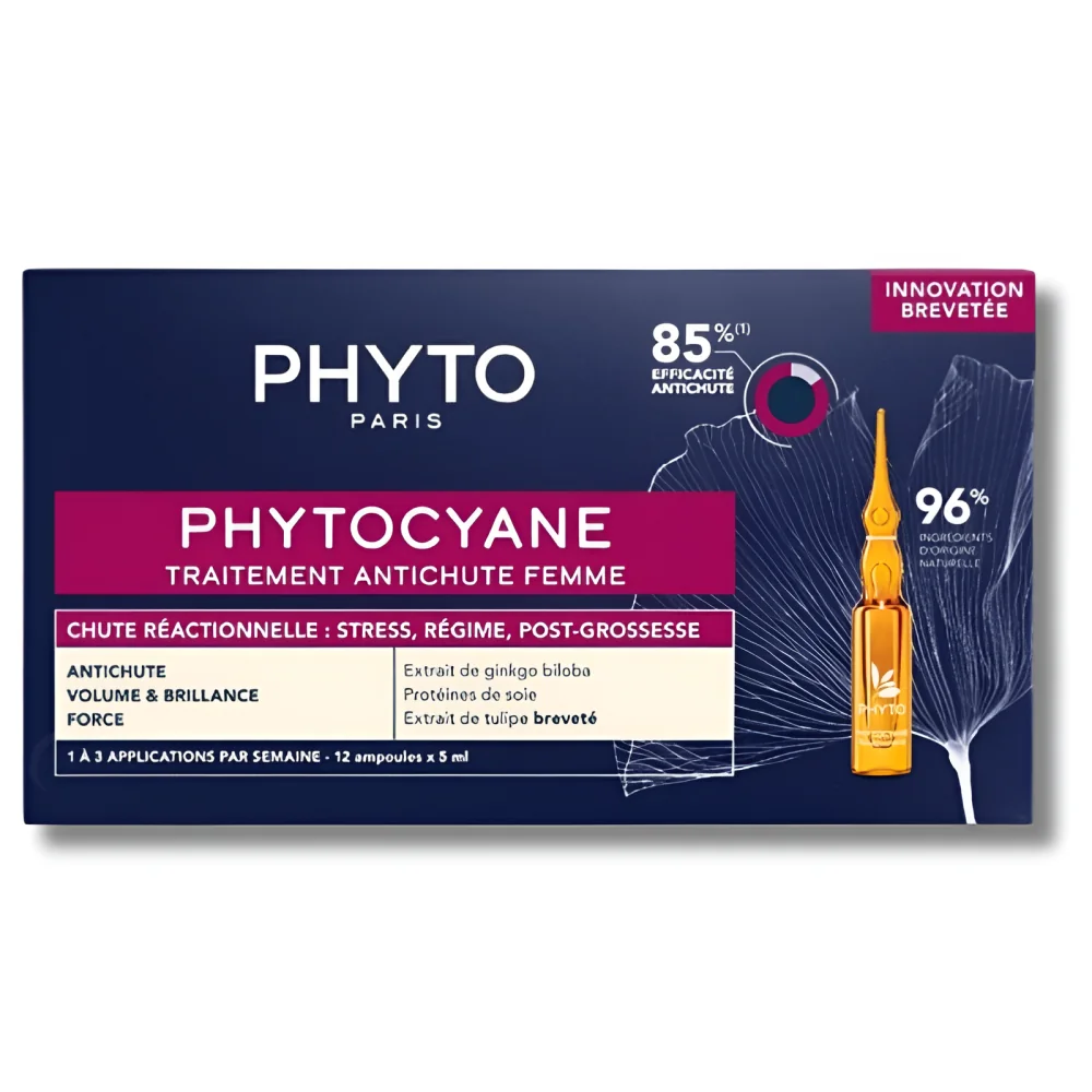 PHYTO PHYTOCYANE - TRAITEMENT ANTI CHUTE REACTIONNELLE FEMME 12*5ML