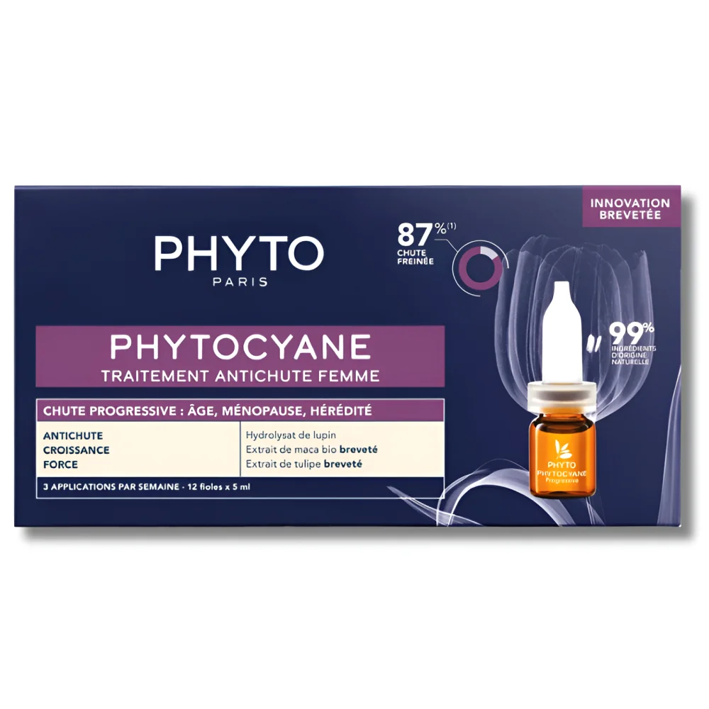 PHYTO PHYTOCYANE - TRAITEMENT ANTI-CHUTE PROGRESSIVE FEMME 12*5ML