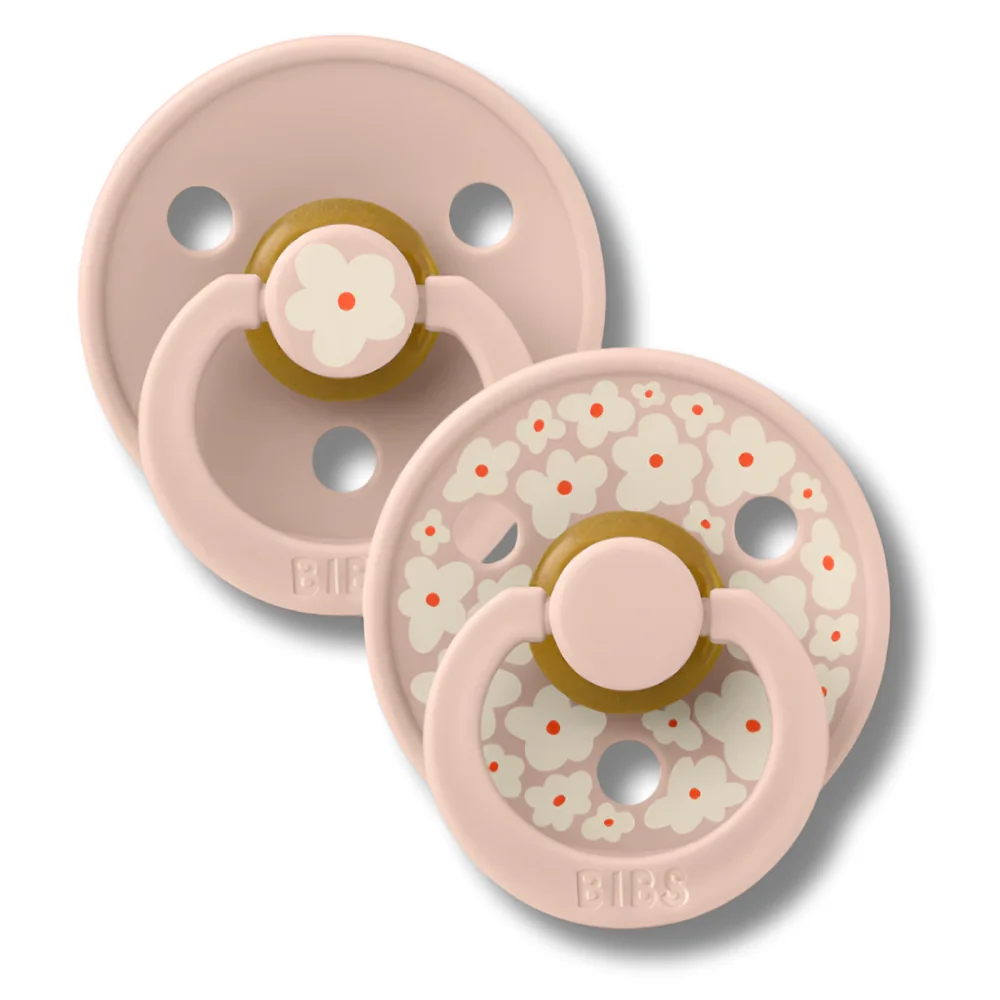 BIBS - NATURAL RUBBER LOT DE 2 SUCETTES JASMINE LATEX BLUSH MIX TAILLE 1 +0MOIS