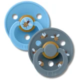 BIBS -  RUBBER BUMBLEBEE LATEX LOT DE 2 SUCETTES NATURAL TAILLE 2 +6MOIS