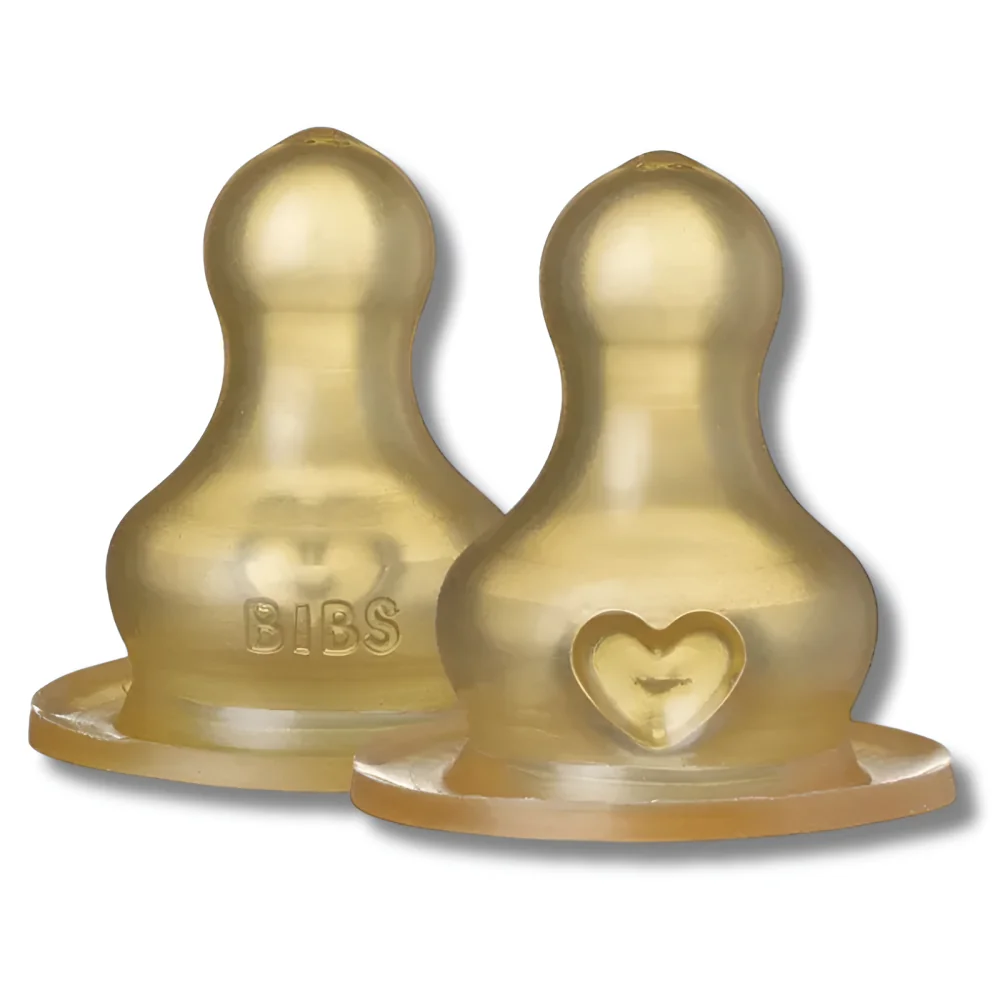 BIBS - LOT DE 2 TÉTINES DE BIBERON LATEX FAST FLOW