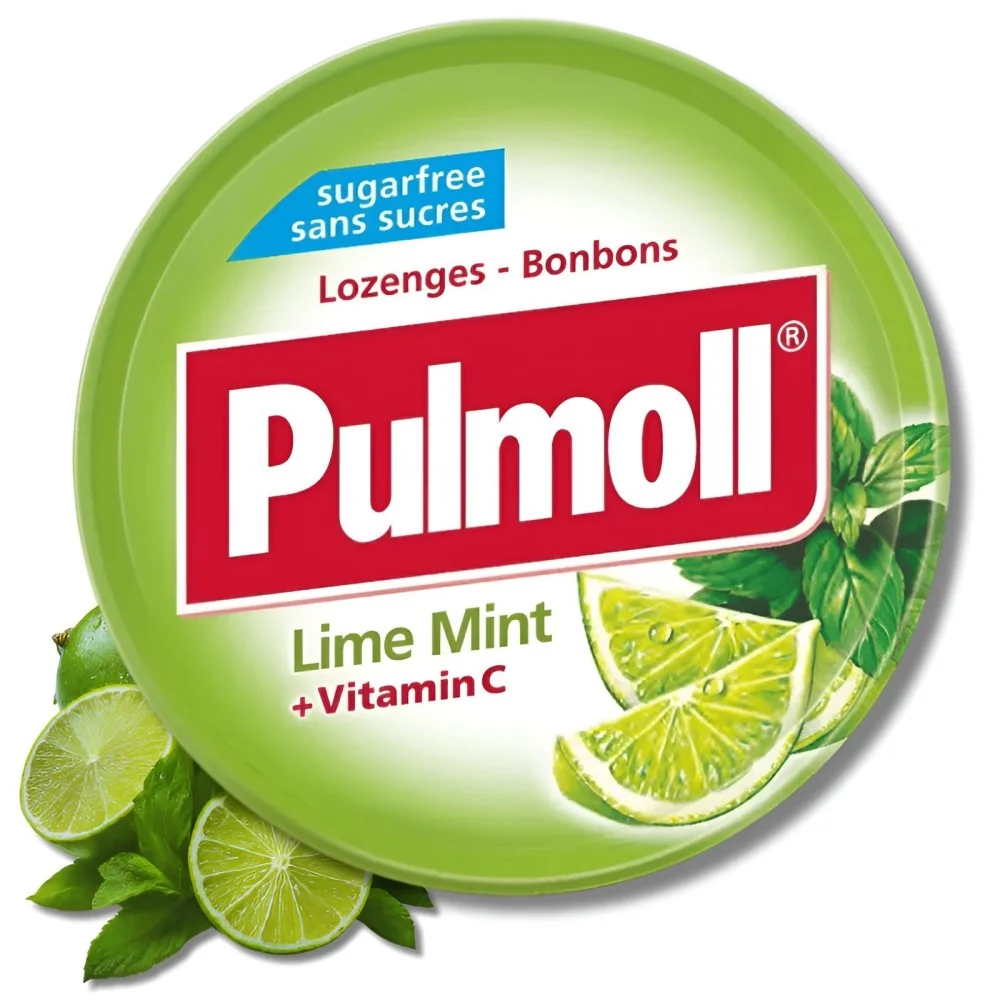 PULMOLL - PASTILLES LIME MENTHE ET VITAMINE C SANS SUCRES 45G