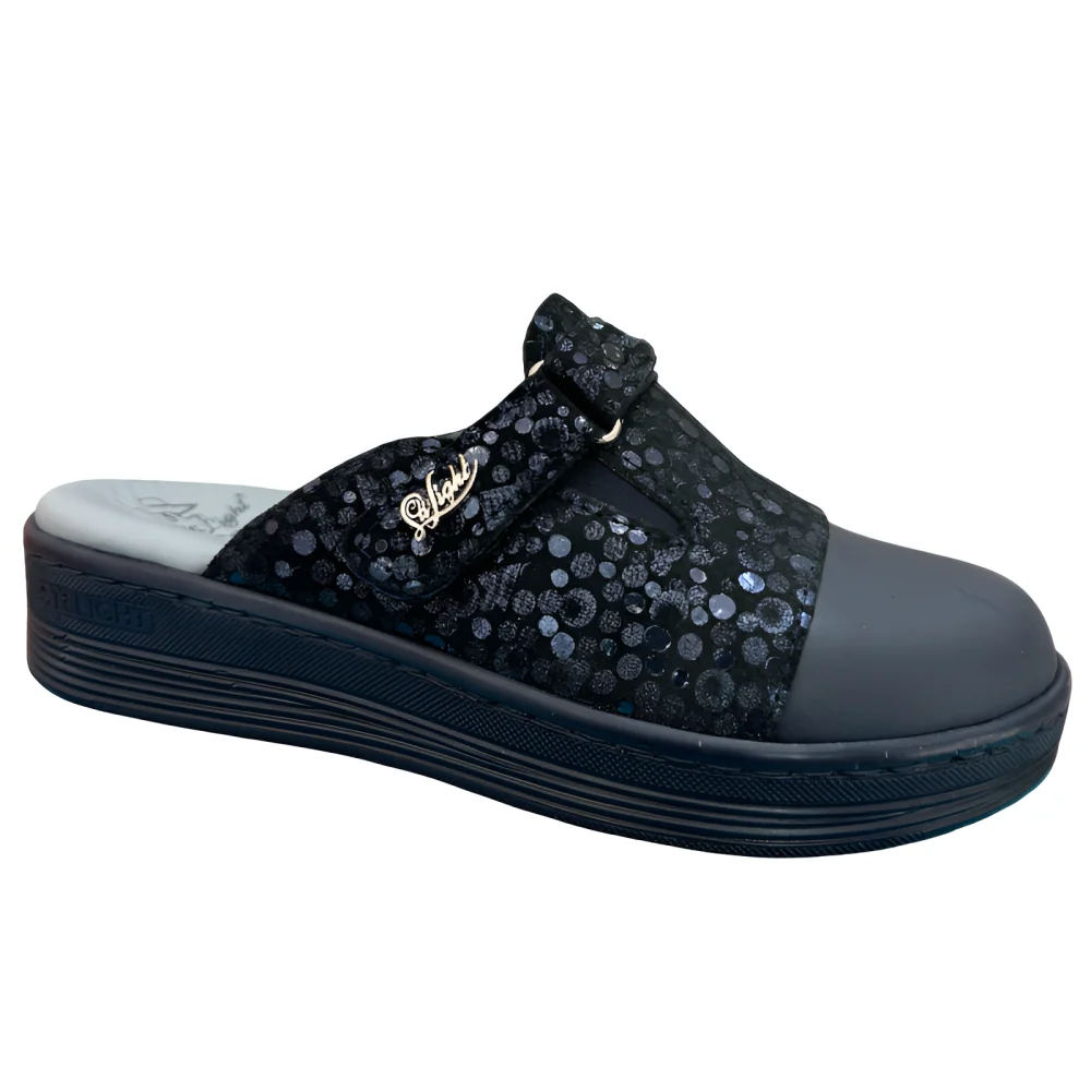 STI LIGHT - SABOTS ORTHOPEDIQUES BLEUS FEMME DETAILS PAILLETE