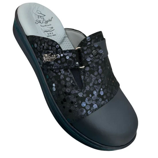 STI LIGHT - SABOTS ORTHOPEDIQUES BLEUS FEMME DETAILS PAILLETE