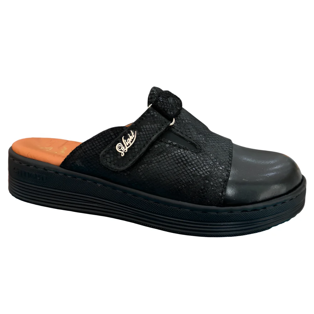 STI LIGHT - SABOTS ORTHOPEDIQUES NOIRS DETAILS CROCCO FEMME