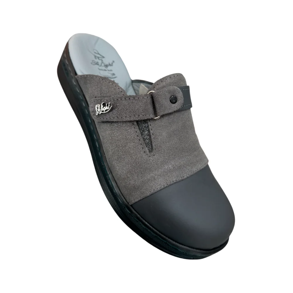 STI LIGHT - SABOTS ORTHOPEDIQUES GRIS AVEC DETAILS DAIM FEMME
