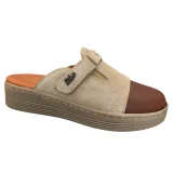 STI LIGHT - SABOTS ORTHOPEDIQUES BEIGES DAIM ET MARRONS FEMME