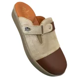 STI LIGHT - SABOTS ORTHOPEDIQUES BEIGES DAIM ET MARRONS FEMME