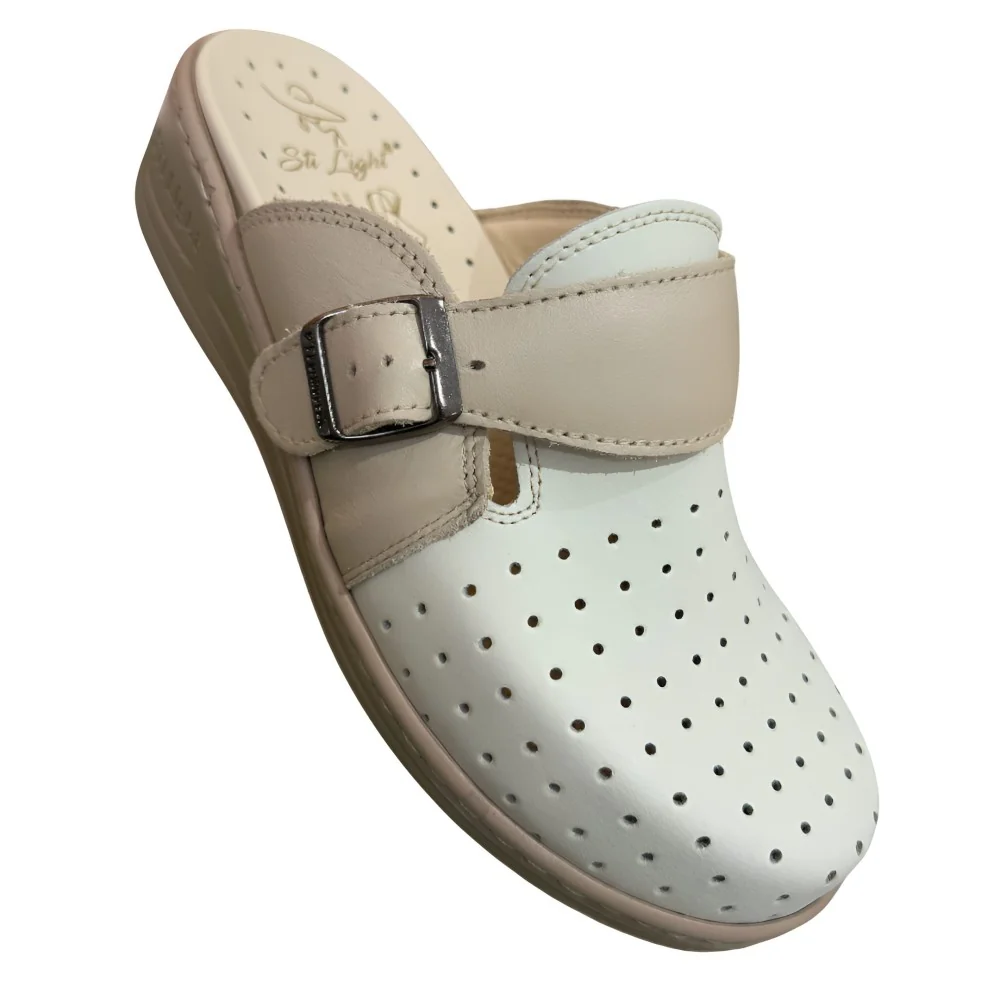 STI LIGHT - SABOTS ORTHOPEDIQUES BEIGES PERFORÉS FEMME