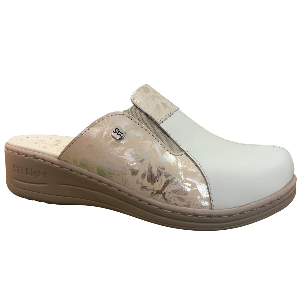 STI LIGHT - SABOTS ORTHOPEDIQUES BEIGE DETAILS FLEURS FEMME