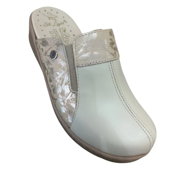 STI LIGHT - SABOTS ORTHOPEDIQUES BEIGE DETAILS FLEURS FEMME