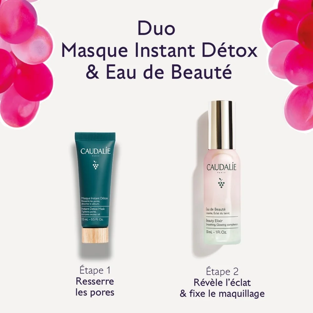 CAUDALIE - DUO EAU DE BEAUTE ET MASQUE DETOX