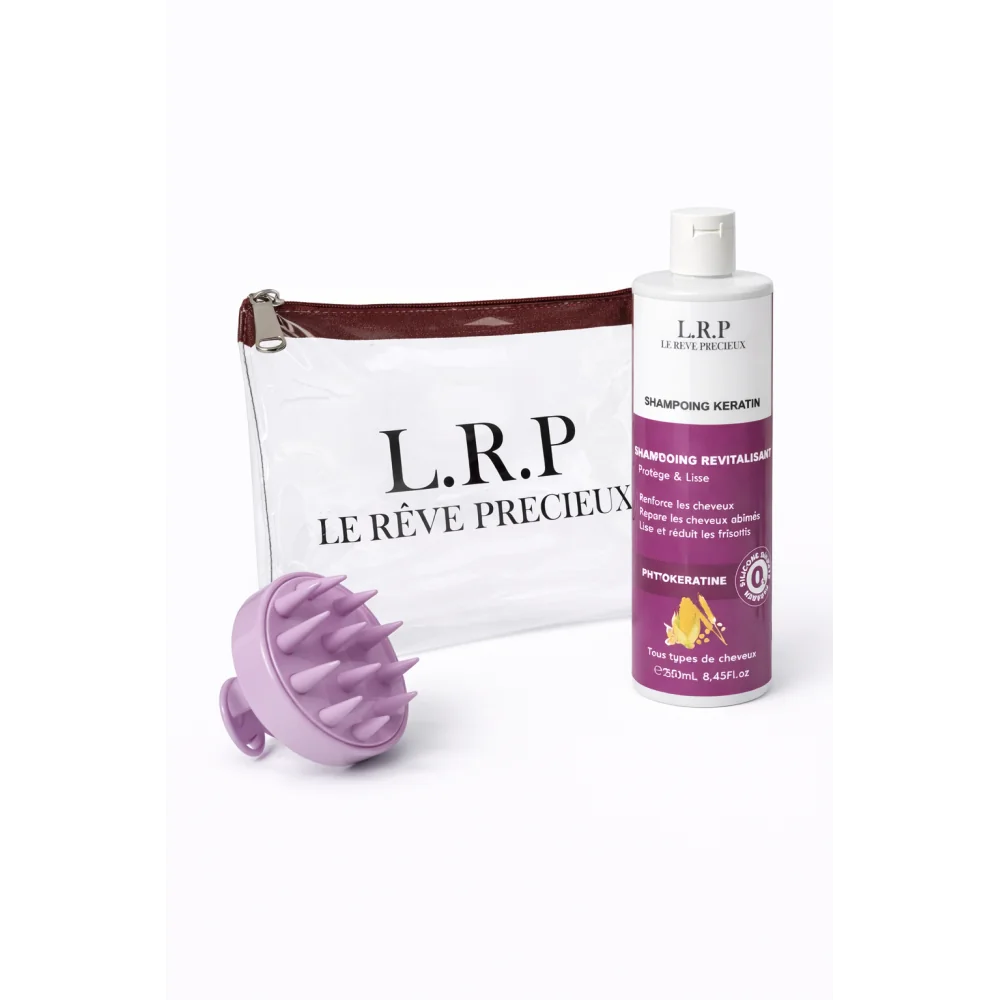 LRP - PACK : SHAMPOING KERATIN + BROSSE DE MASSAGE ET TROUSSE OFFERTS