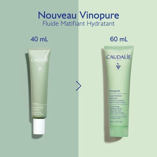 CAUDALIE VINOPURE - FLUIDE MATIFIANT HYDRATANT 60ML