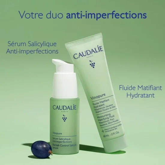 CAUDALIE VINOPURE - FLUIDE MATIFIANT HYDRATANT 60ML