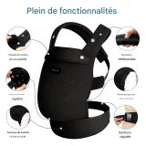 MOMCOZY - PORTE BEBE NOIR DE 3KG A 20KG