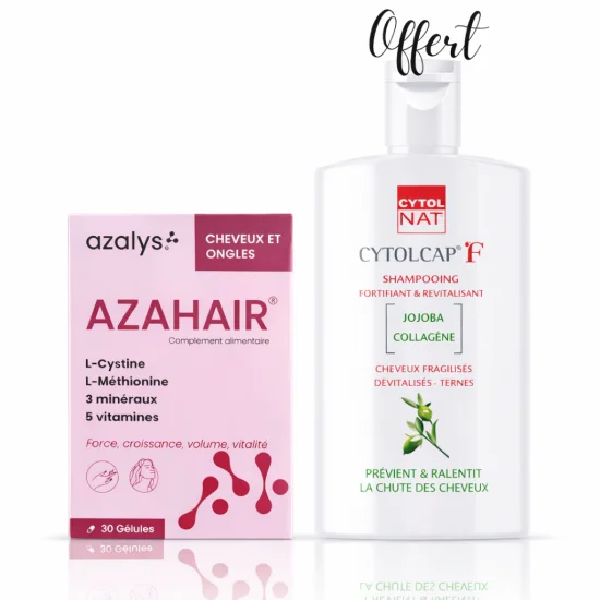 PACK - AZAHAIR 30 GELULES + CYTOLCAP SHAMPOOING FORTIFIANT OFFERT