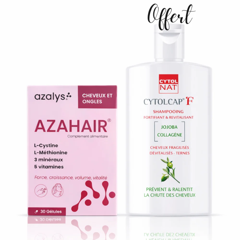 PACK - AZAHAIR 30 GELULES + CYTOLCAP SHAMPOOING FORTIFIANT OFFERT