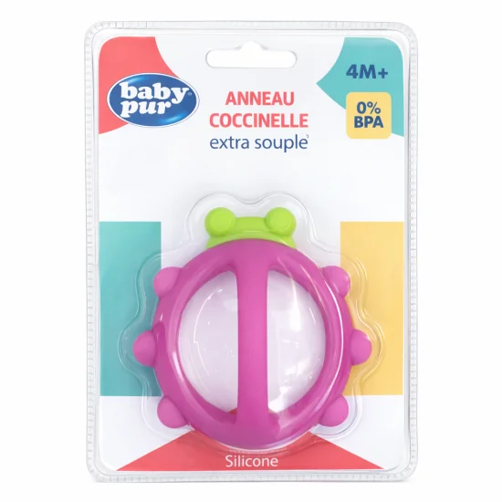 BABY PUR - ANNEAU DE DENTITION COCCINELLE +4MOIS